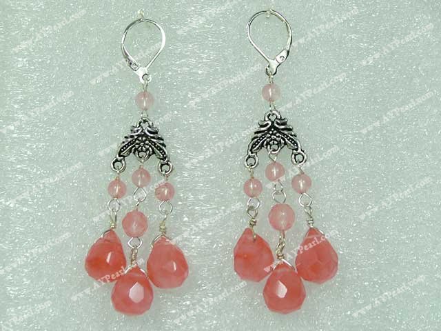 cherry quartz earring