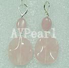 boucle d'oreille rose quartz