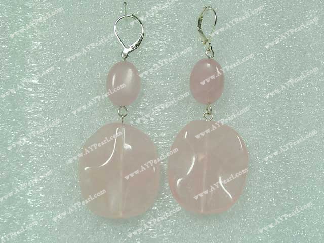 boucle d'oreille rose quartz