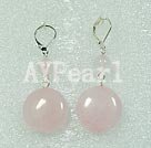 boucle d'oreille rose quartz