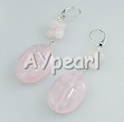 Wholesale Gemstone Earrings-faceted rose quartz earring