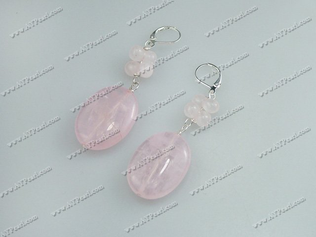 faceted rose quartz earring
