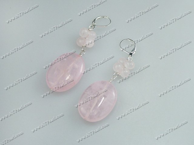 facettes quartz rose boucle d'oreille