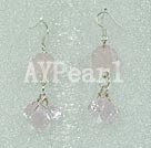 boucle d'oreille rose quartz