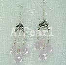 rose quartz crystal earring
