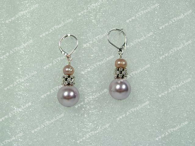 pearl sea shell bead earring