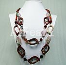 Wholesale Gemstone Necklace-indian agate rhodonite necklace