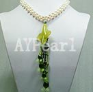 pearl olive necklace