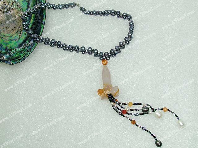 agate pearl necklace