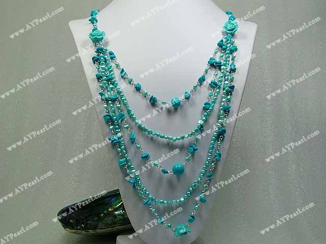 Wholesale Turquoise Jewelry-turquoise pearl necklace