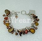 Wholesale pearl crystal shell bracelet