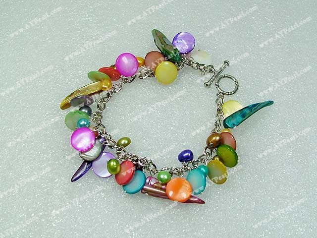 Shell Jewelry Wholesale-dyed pearl shell bracelet