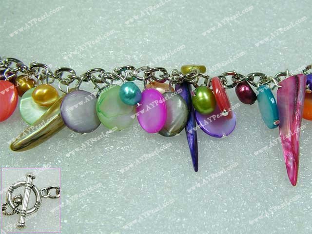 Shell Jewelry Wholesale-dyed pearl shell bracelet