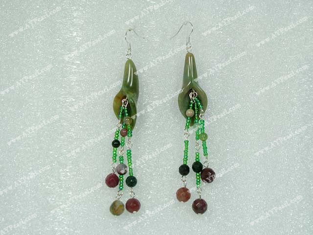 indian boucle d'oreille en agate