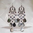 Wholesale black pearl black lip shell earring