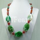 red green agate necklace
