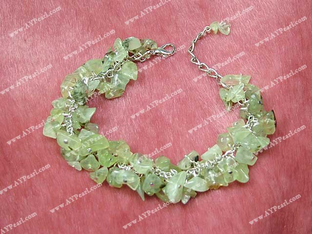 Green rutilated quartz bracelet