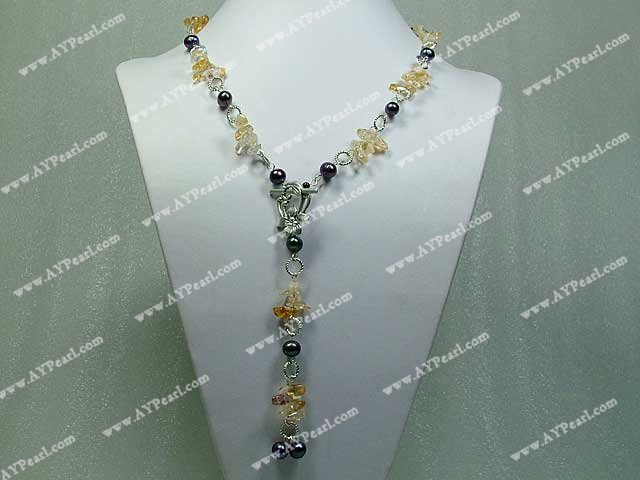 Set Jewelry Wholesale-black pearl citrine set