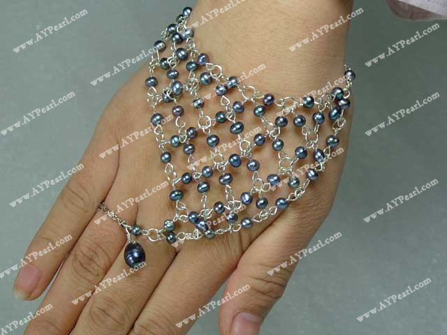 black pearl fishing net bracelet
