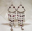 garnet crystal earring