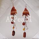 Wholesale Gemstone Earrings-tropic fish agate earring