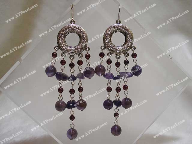 amethyst garnet earring