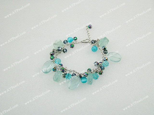 blue crystal cat's eye bracelet