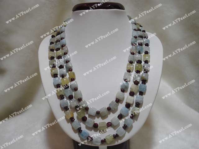 aquamarine garnet necklace