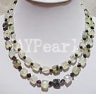 Wholesale Green rutilated quartz garnet necklace