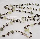 Green quartz rutile collier de grenat