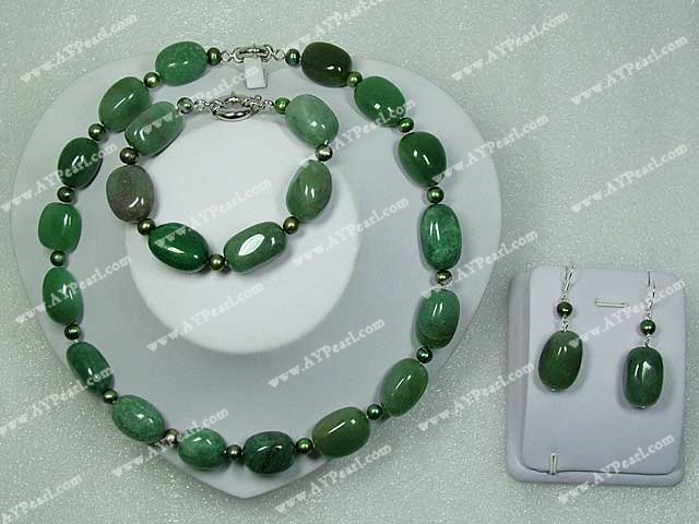 aventurine pearl set