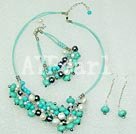 Wholesale Set Jewelry-turquoise pearl necklace