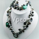 agate shell pearl crystal set