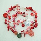 coral crystal shell pearl set