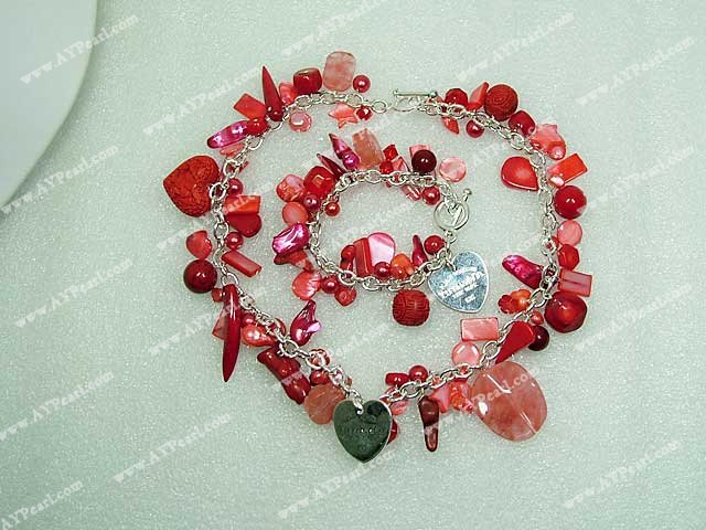 corail perle shell cristal serti