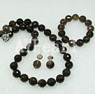 faceted smoky quartz necklace