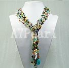 Wholesale colored pearl multi-stone necklace