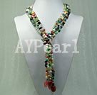 Wholesale colored pearl multi-stone necklace
