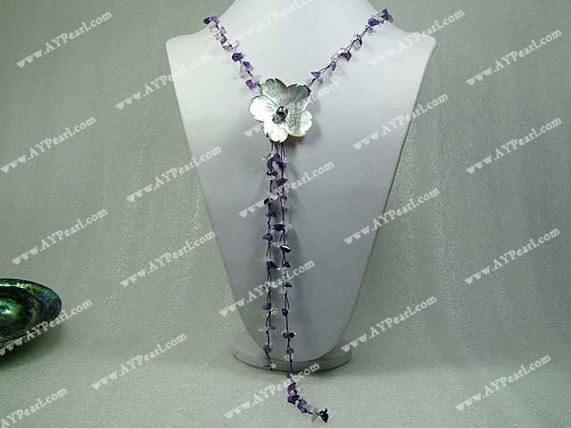 amethyst shell necklace