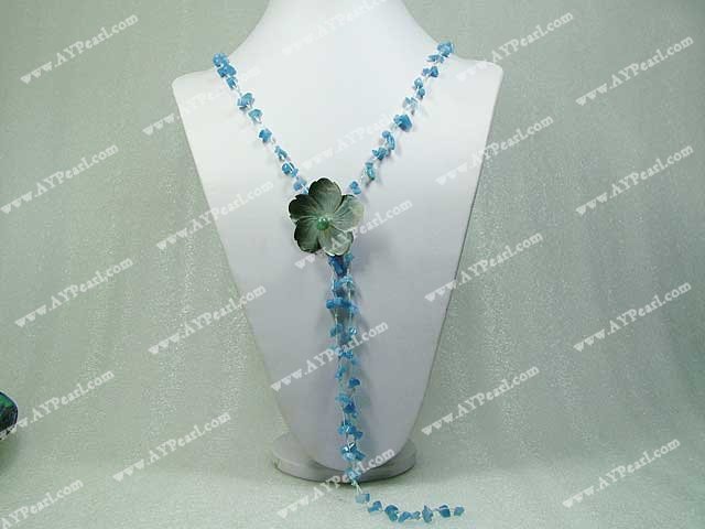 blue gem shell necklace