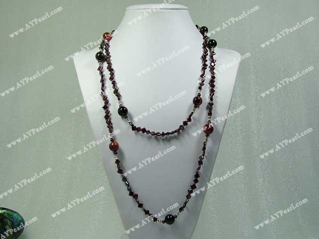 garnet agate necklace