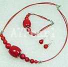 Wholesale Jewelry-coral blood stone set