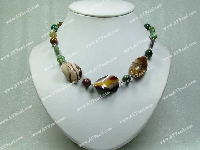 indian agate stone necklace