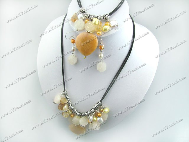 pearl citrine set