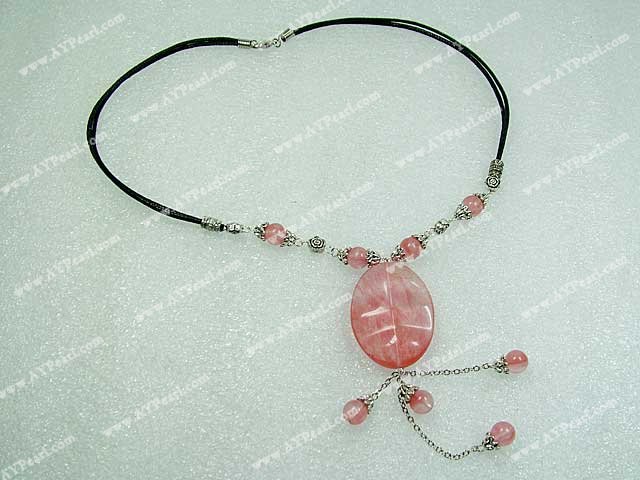 cherry quartz necklace