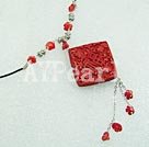 coral lacquer necklace