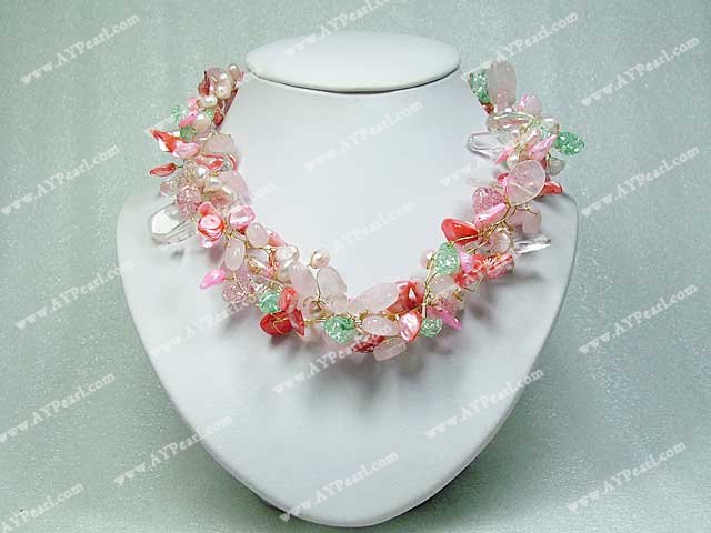 pearl crystal necklace