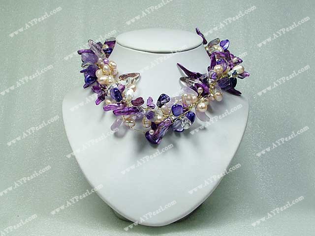 pearl crystal necklace