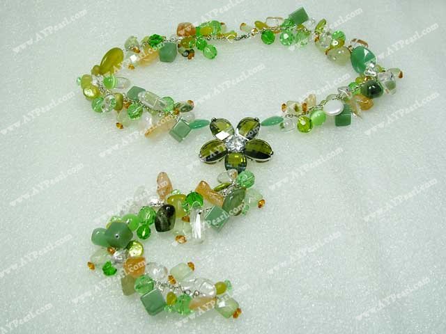 Wholesale Crystal Jewelry-aventurine crystal pearl necklace
