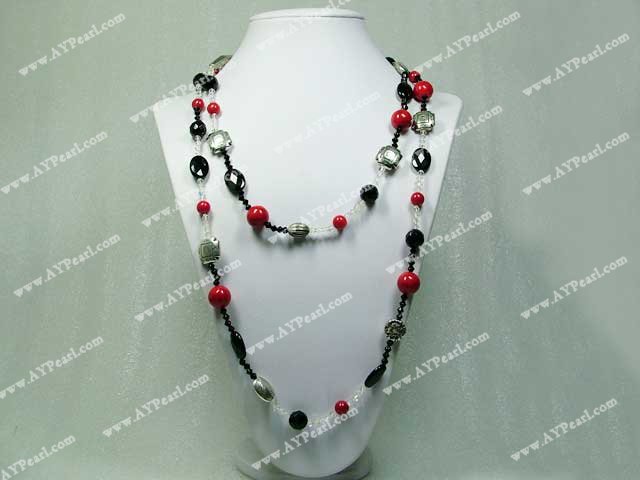 crystal agate blood stone necklace